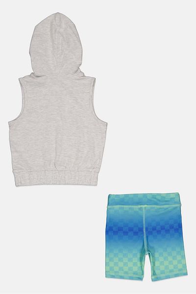 Steve Madden Kids Boy2 Piece Sleeveless Hoodie And Short, Multicolor