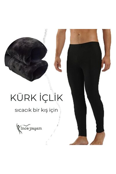 JETS'E Kışlık Siyah Toparlayıcı Etkili Kaliteli Içi Peluş Termal Tayt Içlik