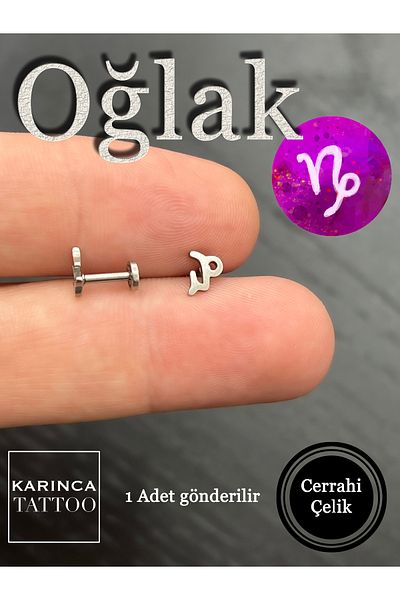 Karınca Piercing Zodiac Symbols Zodiac Ear Tragus Helix Cartilage Piercing Earring