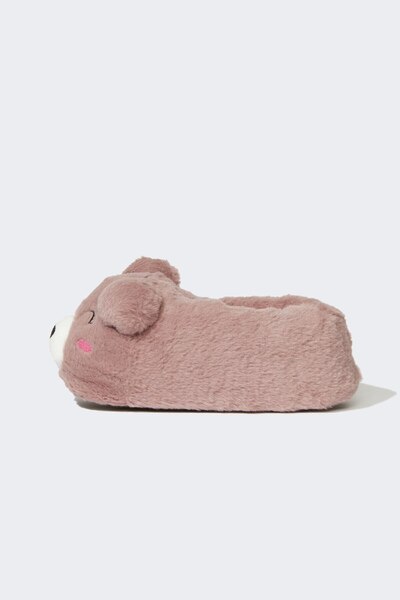 DeFacto Women's Teddy Bear Themed Plush Slippers C8512Ax24Au