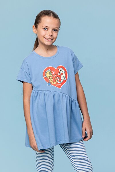 Woody 2-8 Yaş Kız Çocuk Pijama-Tzn - 818-Mavi