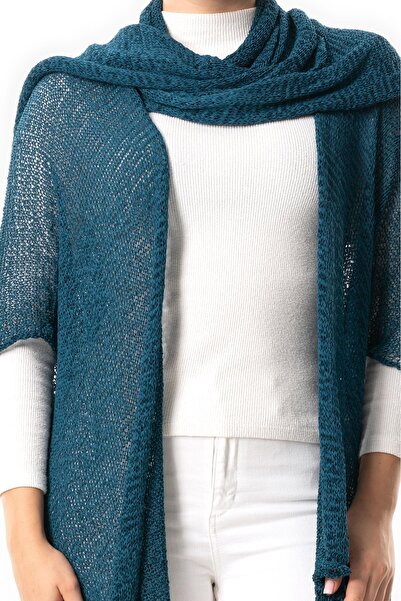 Eliş Şile Bezi Петрольний колір Seval Ажурний напіврукавний трикотажний кардиган - Осінь та зима