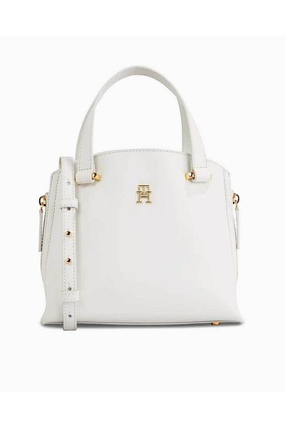 Tommy Hilfiger Women's Solid Color Logo White Shoulder Bag AW0AW15968-YBL