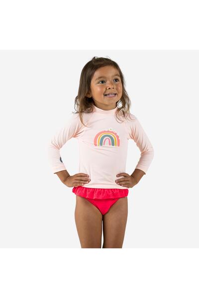 Decathlon Nabaiji Bebek UV Korumalı Uzun Kollu Tişört - Gökkuşağı Baskılı