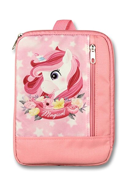 ÜMİT ÇANTA Cennec Dikey Lacivert Unicorn Kız Çocuk Pembe Tablet Çantası - (10...