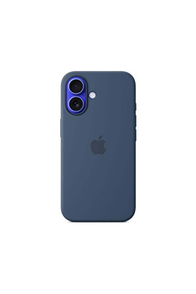 Apple İphone 16 MagSafe Silikon Kılıf - Kot Rengi