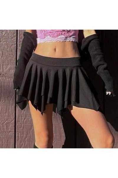 DEEP BEACH Asymmetrical two-layer skirt