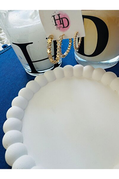 HD İTHAL VİP SERİ 14K ALTIN RENGİ BİREBİR KUYUMCU İŞÇİLİĞİ VİP 3LÜYILDIZLI KÜPE