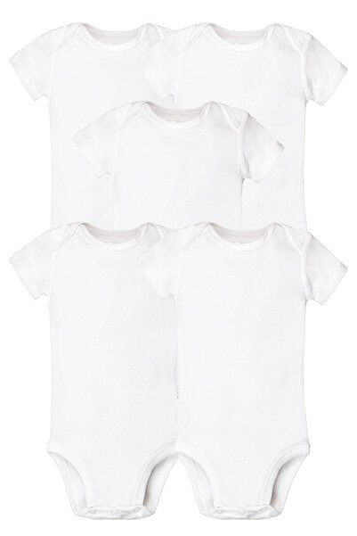 Carter's Bebek Kısa Kollu Body Set 5'li Paket Beyaz