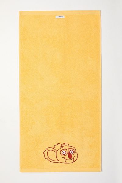 Woody Cotton Large Size Towel-Stw - 607-Yellow
