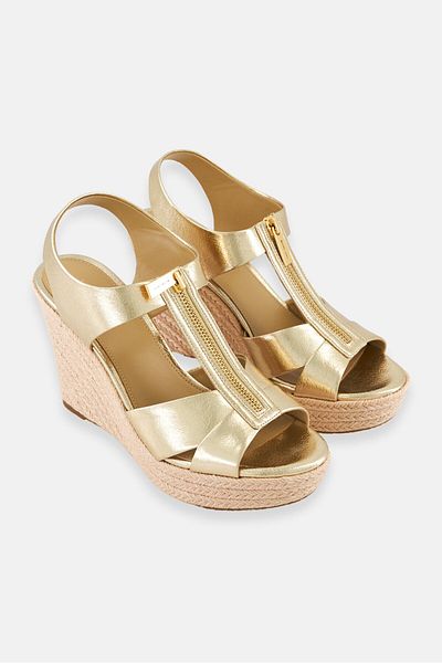 Michael kors gold wedge shoes clearance