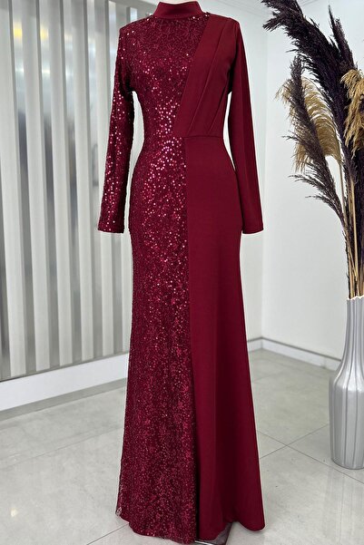 Esilanur Βραδινό φόρεμα Azalea Hijab Claret Red