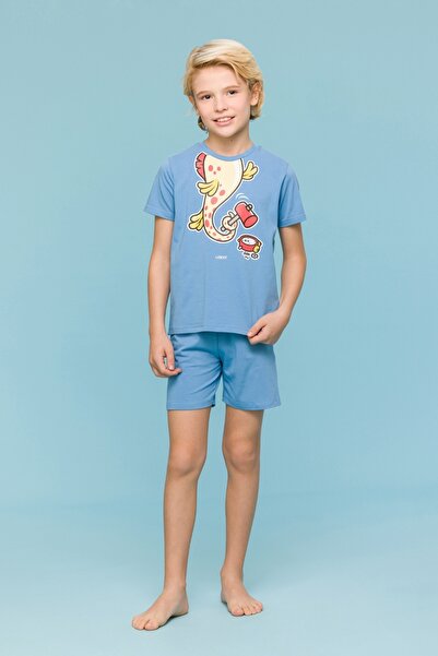 Woody 2-8 Yaş Erkek Çocuk Pijama-Ple - 818-Mavi