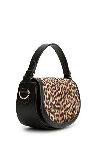minebag Stella Suede Women's Crossbody Bag - Long Strap and Leopard Pattern