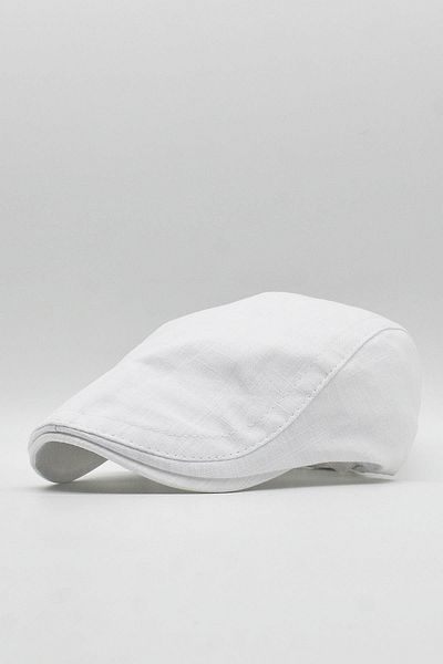 Külah Men's Hat Summer Linen Sports Cap - White