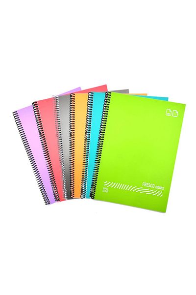 Gıpta Fresco A4 Plastic Cover - Set of 6 with 80 Sheets and Spiral (4 Checks and 2 Stripes)