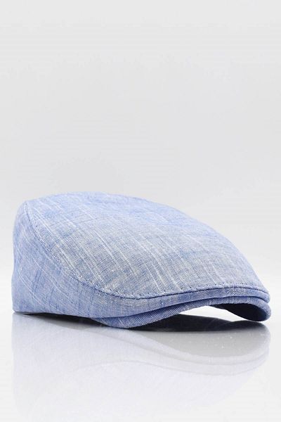 Külah Men's Plain Cotton Blue Flat Cap Beanies