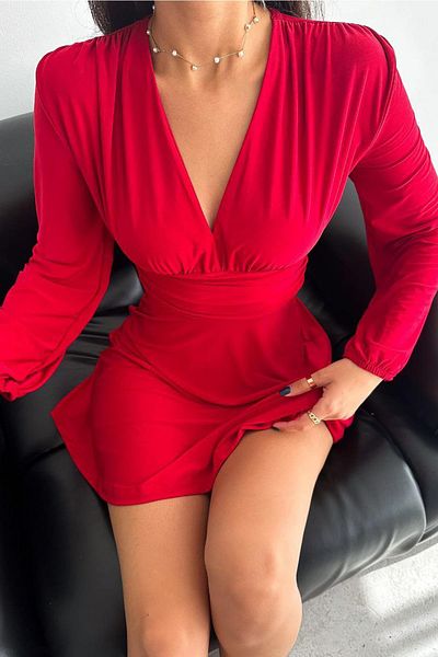 İstangül Butik Diana Dress - Double Breasted Collar and Flared Skirt