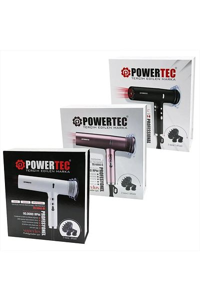 POWERTEC Tr-4444 White Superlux Ionic Supersonic Hair Dryer and Blow Dryer