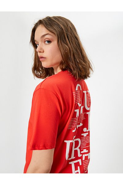 Koton Ataturk Printed Oversize T-Shirt - Crew Neck, Short Sleeve