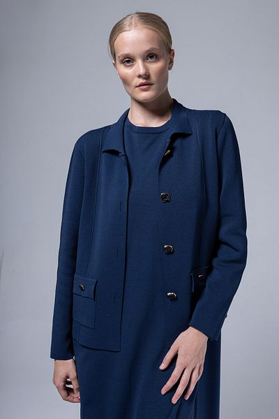 Niliwi 3067 Ckt Steel Knitted Polo Collar Jacket