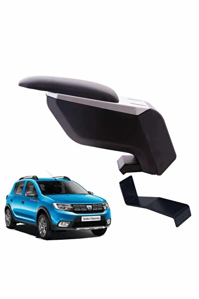 3 Tıkla Dacia Sandero Stepway 2017 Delmesiz Çelik Ayaklı Siyah Kolçak Kol Dayama