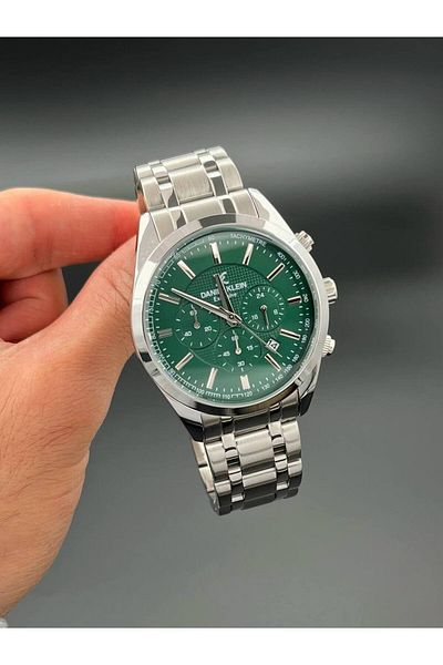 Daniel Klein Men's Watch Green-Silver Color 3 Atm Waterproof