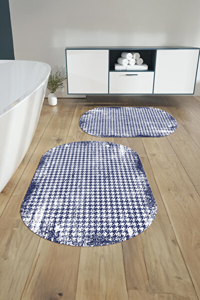 Napoli Home Set de toaletă pentru baie ovală, lavabilă digital, cu model pătrat