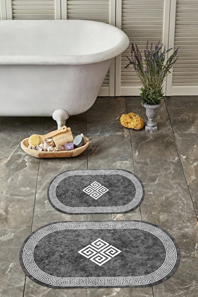 Napoli Home Κλασικό μοντέλο οβάλ χαλάκι μπάνιου με ψηφιακό πλενόμενο πλαίσιο ...