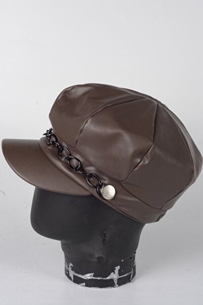 mercantoptan Șapcă de damă din piele artificială cu textura moale - Tip Captain Sailor