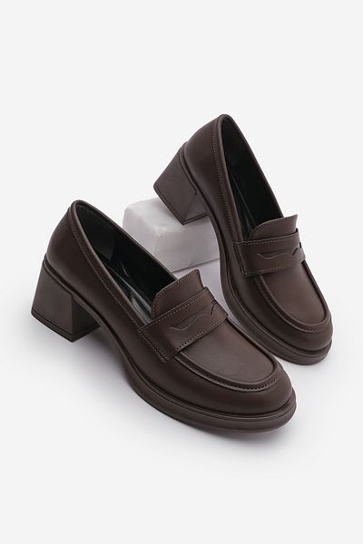 Marjin Damen-Loafer – Alltagsschuhe mit dickem Absatz, Seriz Brown