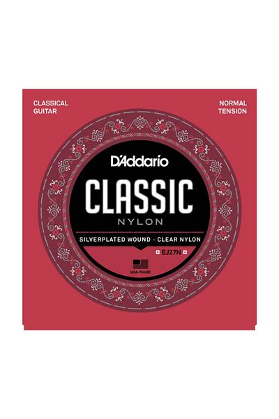 Daddario Ej27n Classic Guitar String Set - 4/4 Silverplated Wound, C D'addario, Nylon Material, Student Model
