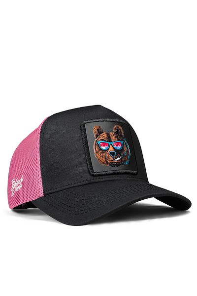 BlackBörk V1 Μαύρο-ροζ καπέλο Trucker με λογότυπο Bear