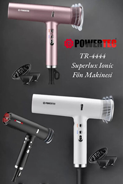 POWERTEC Tr-4444 White Superlux Ionic Supersonic Hair Dryer and Blow Dryer