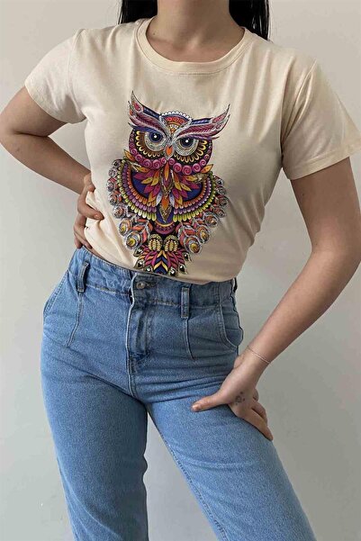 İstangül Butik Μπλουζάκι Owl Crew Neck