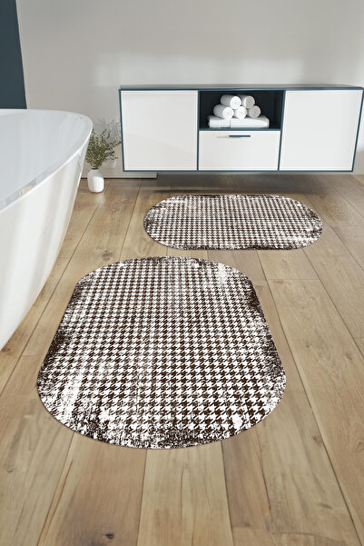 Napoli Home Ψηφιακό σετ τουαλέτας με τετράγωνο σχέδιο με λεπτομέρεια, οβάλ χα...