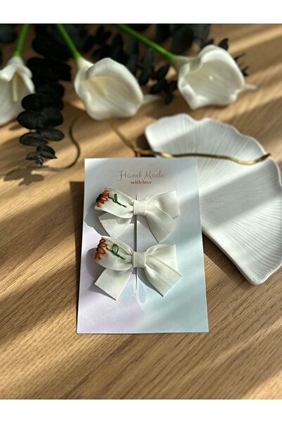 Nubu Atölye Handmade 2-Piece Automatic Buckle with Sunflower Embroidery