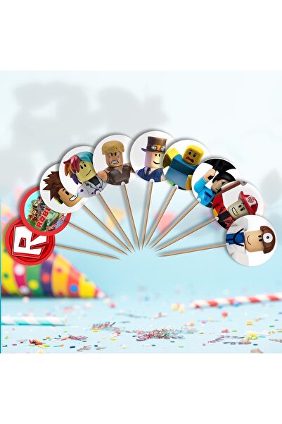 MFM 10 قطع من أعواد أسنان الكيك ذات طابع Roblox