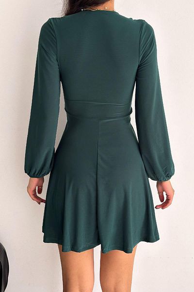 İstangül Butik Φόρεμα Diana με διπλό γιακά με φούστα