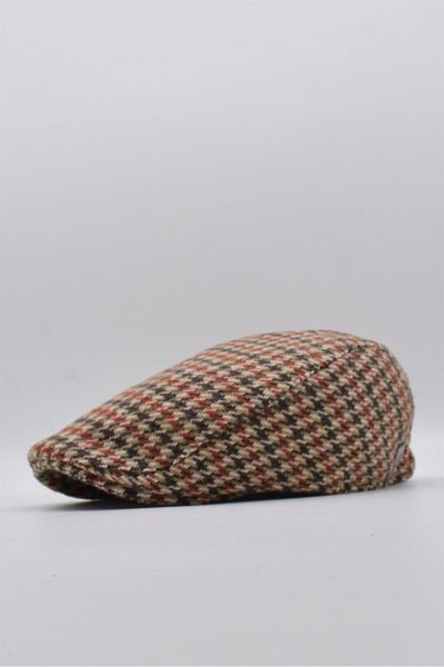Külah Patterned Camel Men's Helmet Driver Hat Flat Cap