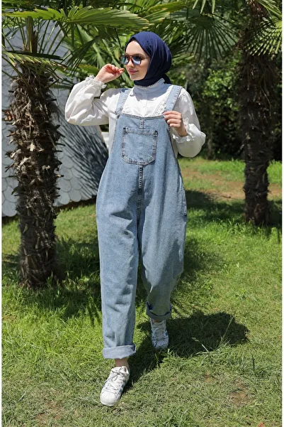 Stealle Blue Oversize Denim Gardener Overalls - Adjustable Strap, Comfort Lycra