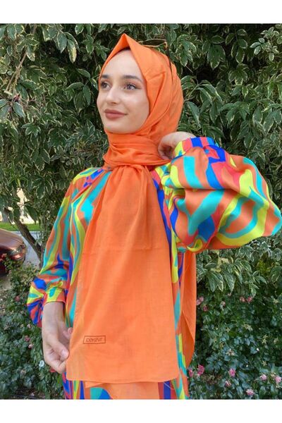 ipekevi Blend Şal - %100 Pamuk Tek Renk Şal 06929 Turuncu