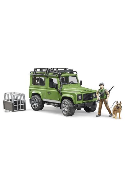 Bruder Bruder Land Rover Defender with Forester and Dog 02587