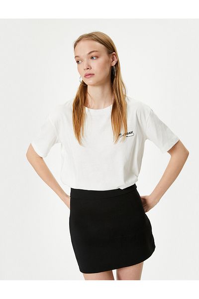 Koton Atatürk Signature Printed Cotton Short Sleeve T-Shirt