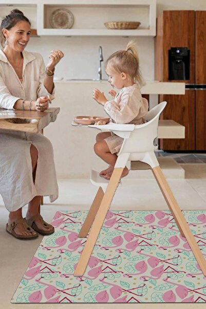 MatGo Нехлъзгаща се миеща се подложка за хранене с кожена основа - Бебешки ст...