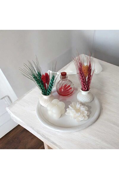 EceAksesuar Metal Tray Metal Plate 6 Pieces Round Tea and Coffee Presentation Tray Presentation Plate 17 cm