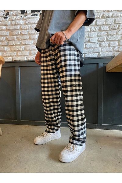 1blood Φόρμα πιτζάμες Unisex με τετράγωνο σχέδιο Harajuku