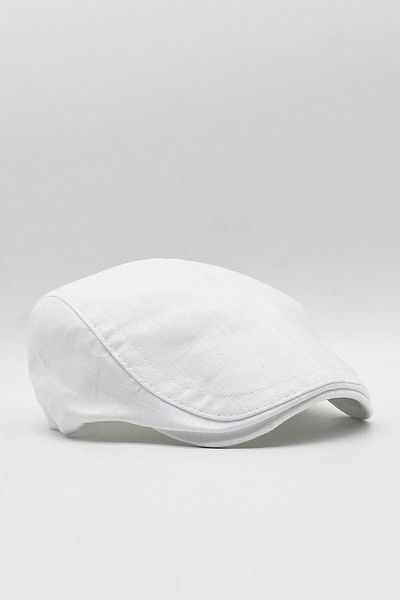 Külah Men's Hat Summer Linen Sports Cap - White