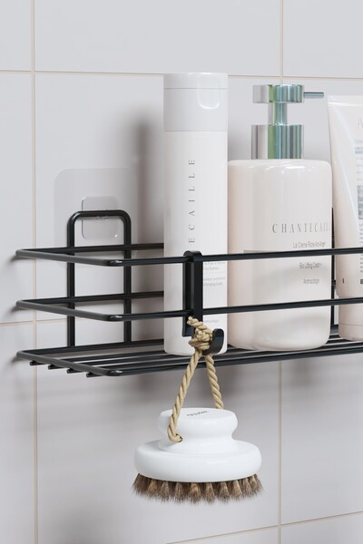 zabata Adhesive Bathroom Shelf Shower Shampoo Holder Wall Organizer 1 Piece