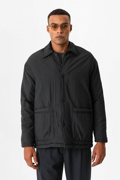 Antioch Black Lightweight Padded Bag Pocket Men's Coat